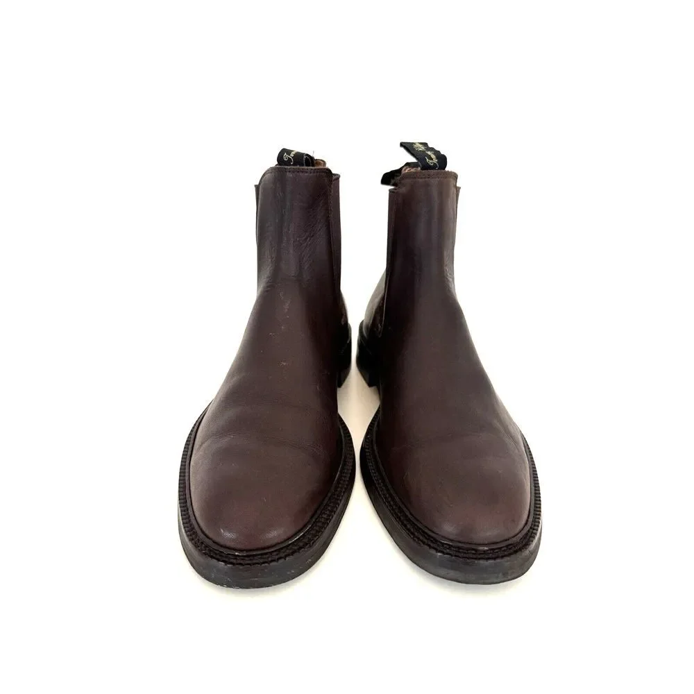 Tommy Hilfiger Golf Chelsea Boots Leather Brown Shoes Mens Size‎ 11.5 Italy